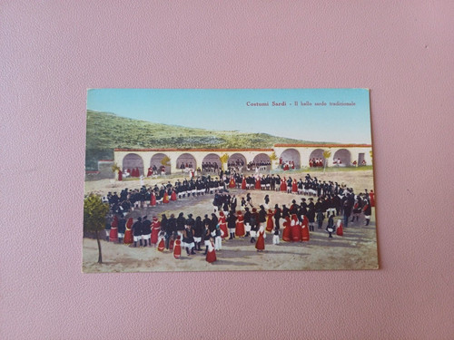 Cartolina costumi sardi - cartolina, ballo