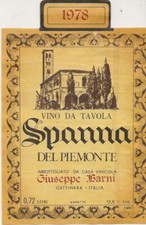 SPANNA DEL PIEMONTE 1978 - GIUSEPPE BARNI - ETICHETTA VINO