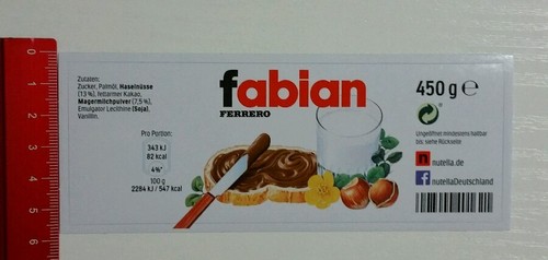 Adesivo sticker vetro nutella - vetro,