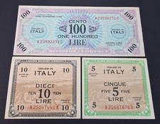 LOTTO AM LIRE ALLIED MILITARY CURRENCY OCCUPAZIONE AMERICANA ITALIA INGLESE