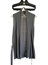 Maglia 100% Cotone Gilet Bossini Ladies Grigio con cintura Donna Cardigan 