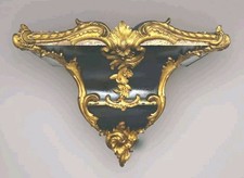 Luigi XV Mensola Per Comtoise O Altro In Legno Ebanizzato E Bronzo Dorato