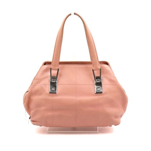 Chanel sac tote cuir rose - cuir,