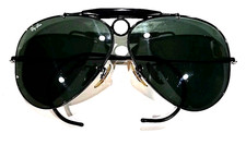 Occhiali da sole Ray Ban Bausch & Lomb neri foro proiettile sparatutto aviatore circa