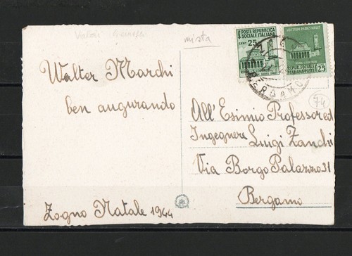 1944 cartolina del - r.s.i.,