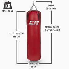 Combat Arena Sacco da Boxe Training PRO  40 Kg Rosso SKU 6860-PRO40ROS