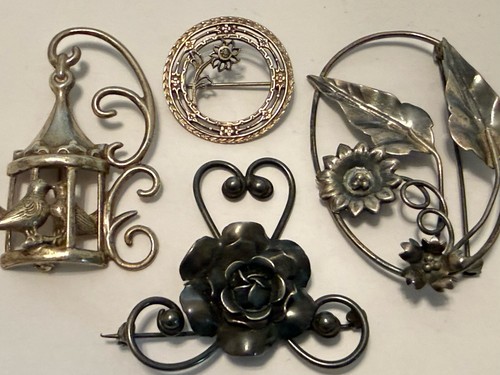 Vintage lotto spilla argento - vintage,
