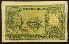 50 LIRE 31/12/1951 BB ITALIA