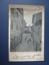 UMBRIA : AMELIA (TR) VIA VITTORIO EMANUELE E PIAZZA DELLA POSTA VIAGGIATA 1907