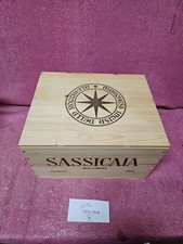 Sassicaia 2021 cassa di legno vuota  da 6 bottiglie con fascette