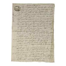 Antico Certificato Documento Notarile Anno 1853 Papa IX