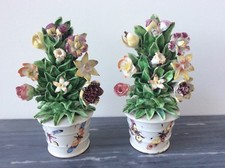 Coppia vasi da fiori porcellana Chelsea Derby XVIII secolo rari 14 cm circa 1760
