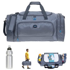 Borsa sportiva uomo molto grande allenatore XL 69 cm 55 L borsa fitness 1244 grigia +f