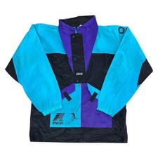 Giacca a vento K-Way leggera vintage anni 90 blu uomo grande