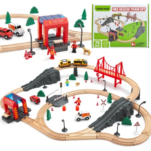 Pista trenino legno pezzi - pista, 72