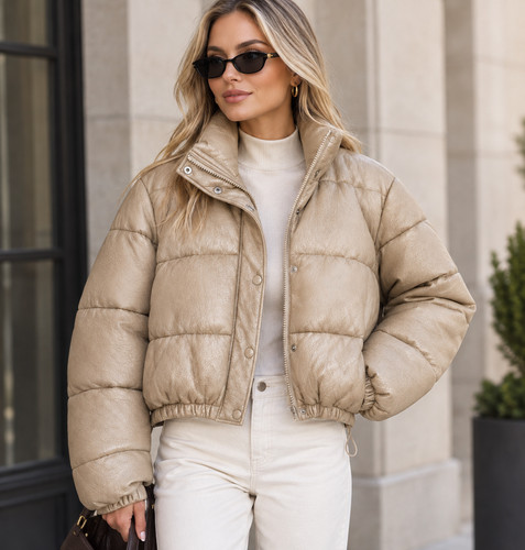 Bomber zara beige puffer - zara,