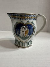 ANTICO VASO CERAMICA INGLESE PRATTWARE IN PERLE XVIII secolo