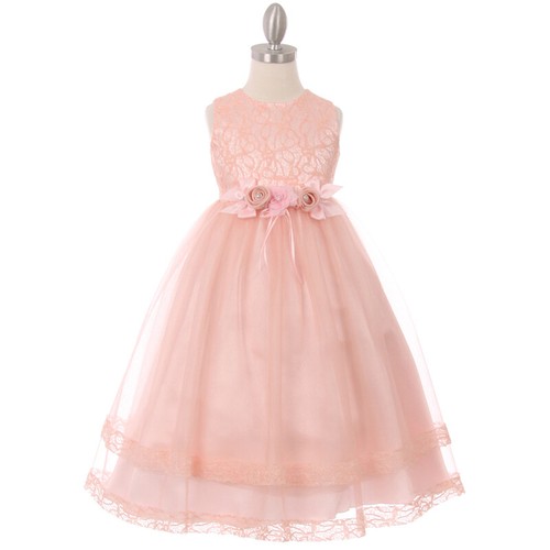 Abito rosa taglia fiori - abito, 2