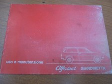 ALFA ROMEO ALFASUD GIARDINETTA LIBRETTO DI USO E MANUTENZIONE ORIGINALE