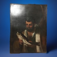 ? Dipinto antico  (XVII), Ambito di Guercino “Sant’Andrea con pesce “ OFFERTA
