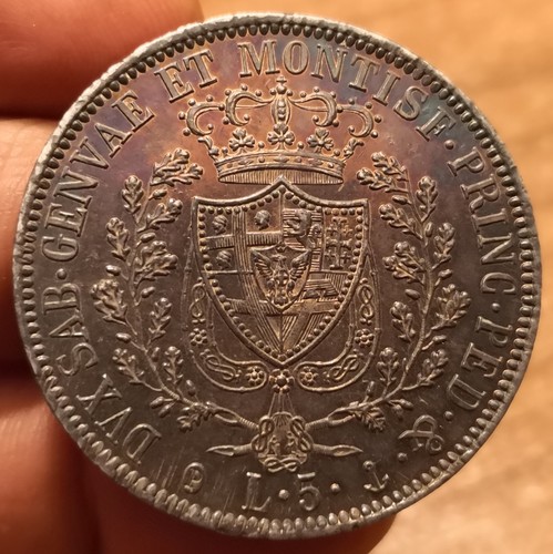Moneta lire 1829 genova - moneta, 5