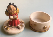 Ornamento di NATALE Angelo di Ceramica contenitore Natalizio porta anelli bijoux