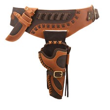 Fondine revolver a canna 4,75" e 5,5", cinghia munizioni in pelle bovina occidentale per .40,44