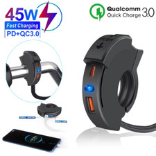 Presa USB Tipo C Impermeabile per Moto Caricabatterie Rapido USB QC 3.0 e Tipo C