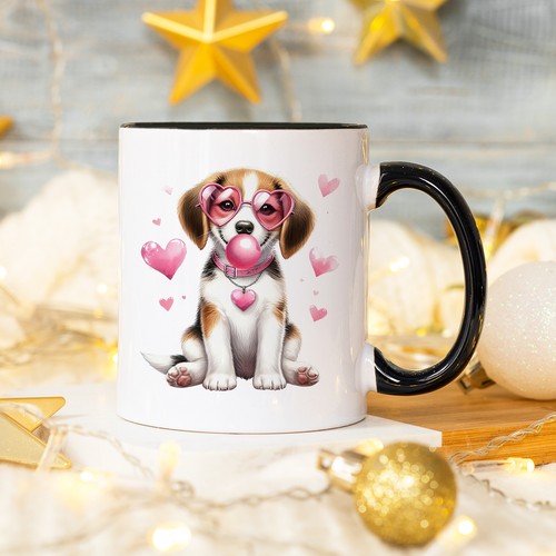 Beagle puppy bubblegum - bubblegum, heart