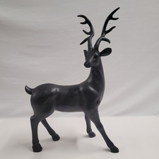 Statuina cervo in legno nero