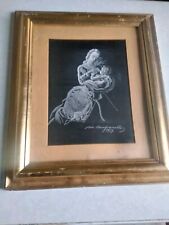 Quadro MATERNITA PAPIRO GRAFICO ORIGINALE UNICO Mario Cangianelli 1957 Cornice 