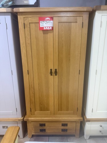 Cambridge oak wardrobe with - oak,