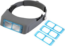 Lente D'Ingrandimento Testa 4 Lenti 1.5X 2X 2.5X 3.5X Mani Libere Fascia Lettura