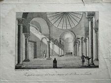 1837 INCISIONE BERNASCONI INTERNO CHIESA S.FOSCA ISOLA DI TORCELLO VENEZIA