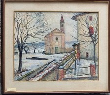 Eso Peluzzi (Cairo Montenotte SV 1894-Torino 1985)"La neve a Monchiero Alto 1967