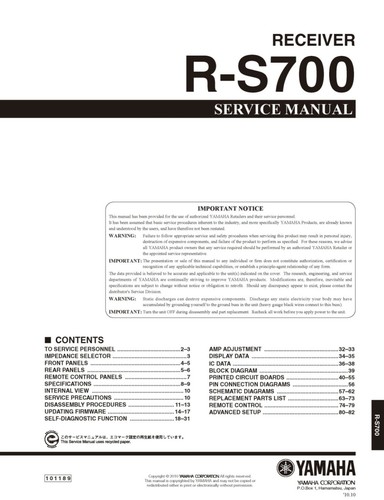 Manuale servizio per yamaha - servizio,