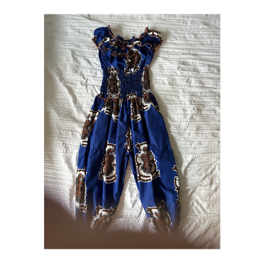 Tuta donna blu paisley - , smocked
