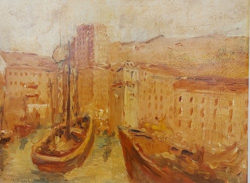Quadro paesaggio marina porto - paesaggio,