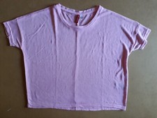 T-shirt corta da donna in maglia color rosa acceso dal taglio ampio h&m tg.s