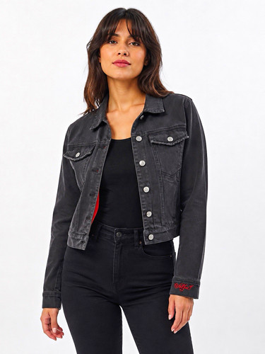 Giacca denim nero valfré - denim,