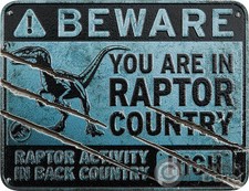 RAPTOR COUNTRY SIGN Jurassic World Dominion 2 oz moneta argento 5$ Niue 2022