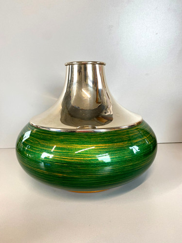 Silver metal vase ag - silver,