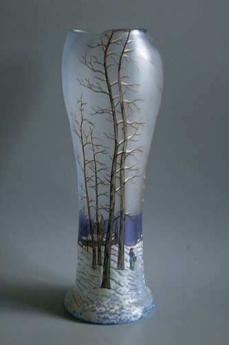 Antico vaso vetro smaltato - antico,