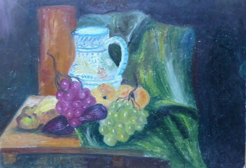 Still life oil painting old - oil,