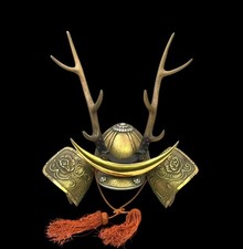 Elmo Giapponese Vintage Samurai YAMANAKA SHIKANOSUKE Deco Kabuto OKIMONO H:44cm