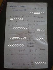 ALBERGO SAN GOTTARDO COMO di ANTONIO PASSERA - CARTA INTESTATA VINTAGE ANNO 1949