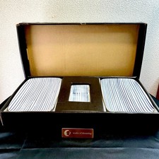 Set piatti rettangolari vintage Giappone Blue Wave Stripe antipasto sushi...