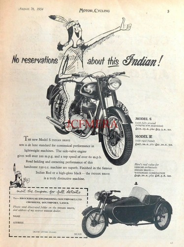 Indian brave model 250cc - s',