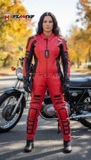 Tuta donna rossa Deadpool moto corsa pelle bovina moto biker costume