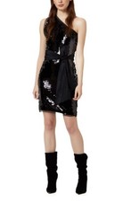 Liu jo abito dress 40 42 M L nero paillettes abito da sera mini abito da festa